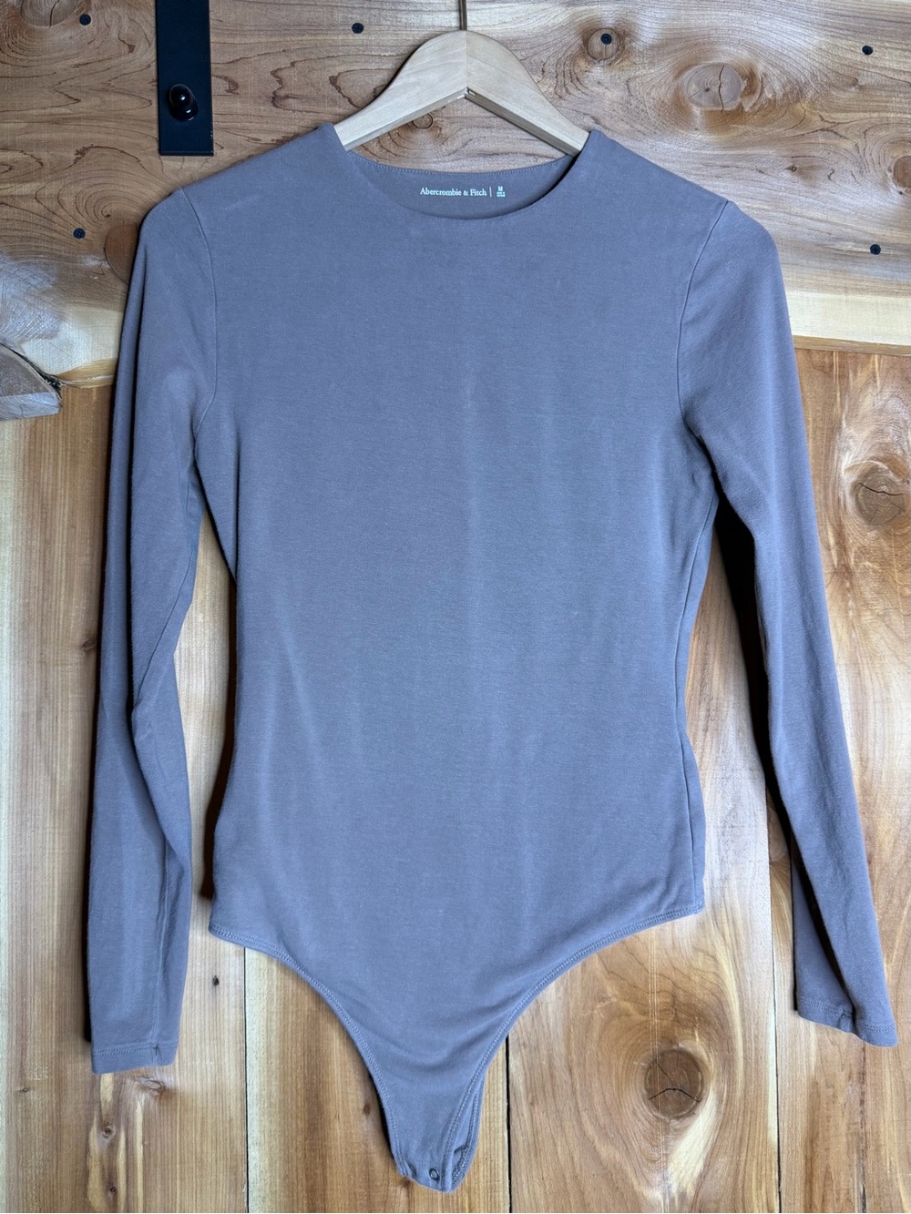 Abercrombie & Fitch Long-Sleeve Taupe Bodysuit Medium